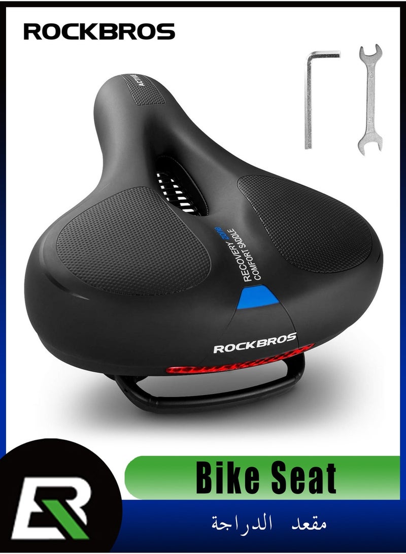 روكبروز مقعد دراجة مريح للدراجة الجبلية مناسب للرجال والنساء مع بطانة عريضة ناعمة الملمس وممتصة للصدمات اضافة الى شريط عاكس - Image 1